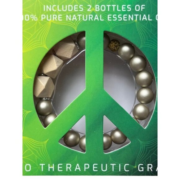 Pursonic Aromatherapy Natural Wooden Bracelet Mandarin & Bergamot Essential Oil - Picture 3 of 11